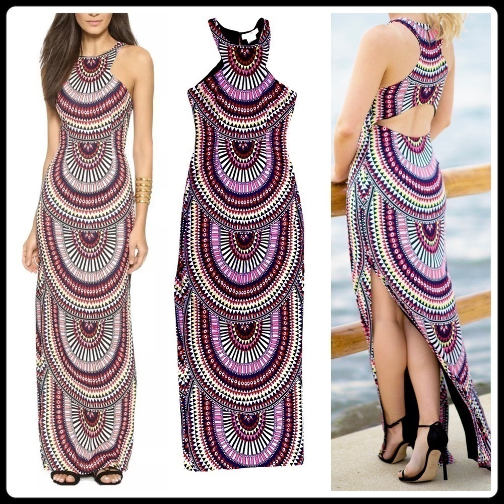 Mara Hoffman El Munro Navy Column Maxi Dress